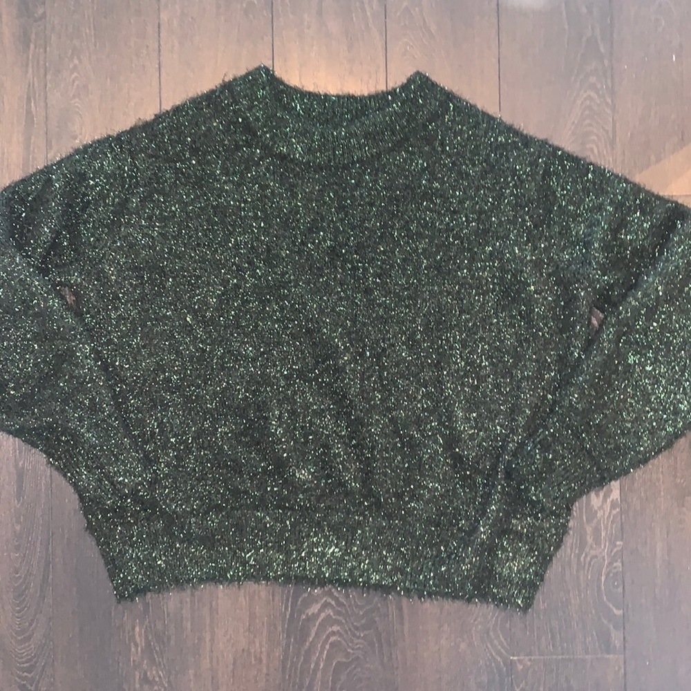 Green sparkly knit